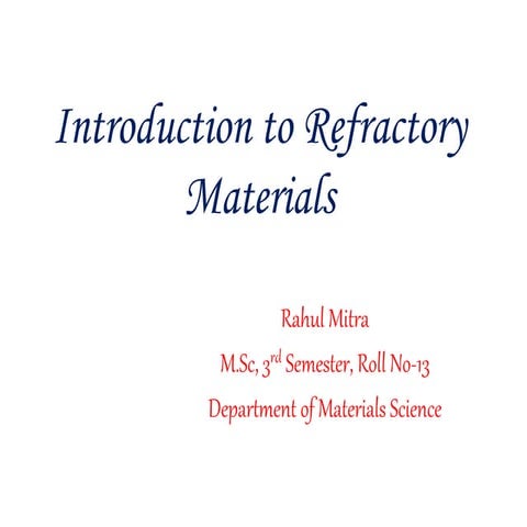 Introduction to refractory materials 