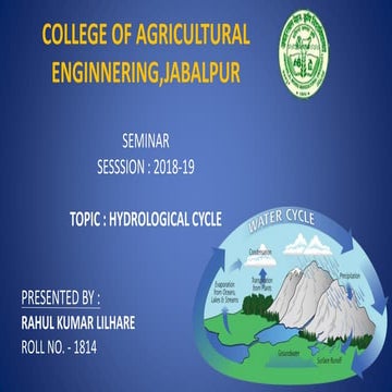 hydrological cycle/ water cycle