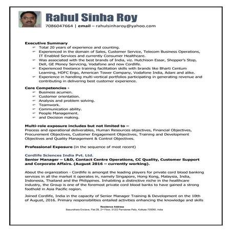 Profile_Rahul Sinha Roy_Senior Manager