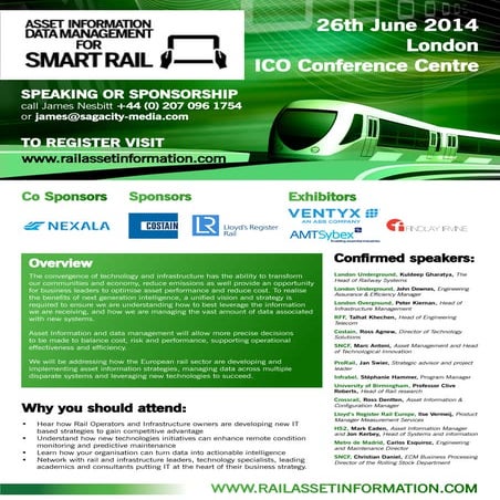 Asset information and data management for smart rail systems conference Londo...