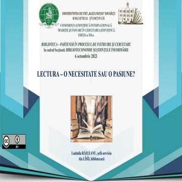 RĂILEANU, Ludmila, LÎSÎI, Ala. Lectura – o necesitate sau o pasiune?