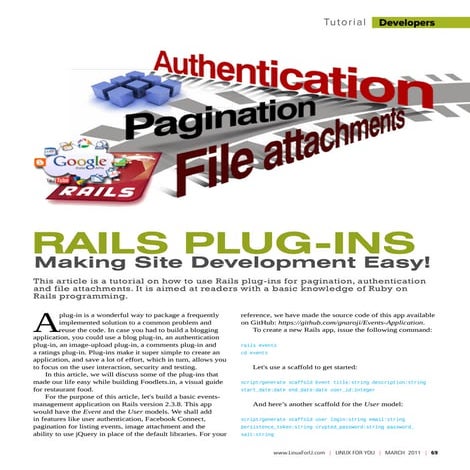 Rails Plugins - Linux For You, March 2011 Issue