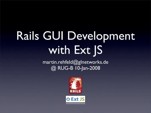 Rails GUI Development with Ext JS