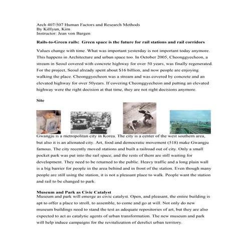 Rails to-green rails green space is the future for rail stations and rail cor...