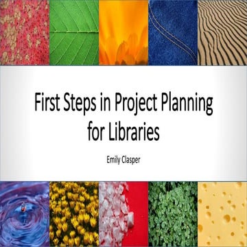 First Steps in Project Planning for Libraries