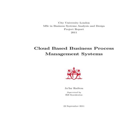 Cloud enabled business process management systems