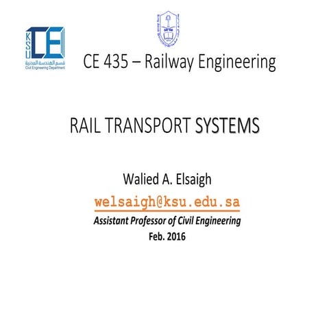 02 Rail Transport Systems (Railway Engineering Lectures هندسة السكك الحديدية ...