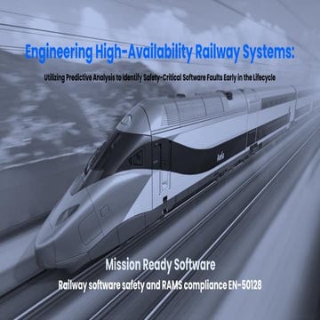 Engineering High-Availability Railway Systems with Predictive Software ...