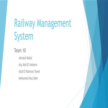Railway Management  SystemIN DATABASE System