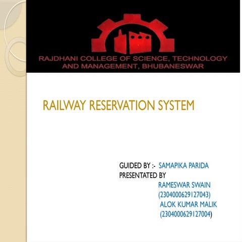 Comprehensive Railway Reservation System: Design, Features, and ...