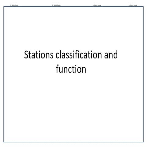 Railways stations classification