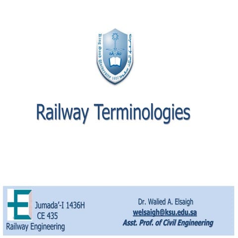02 Railway Terminology (Railway Engineering Lectures هندسة السكك الحديدية & D...