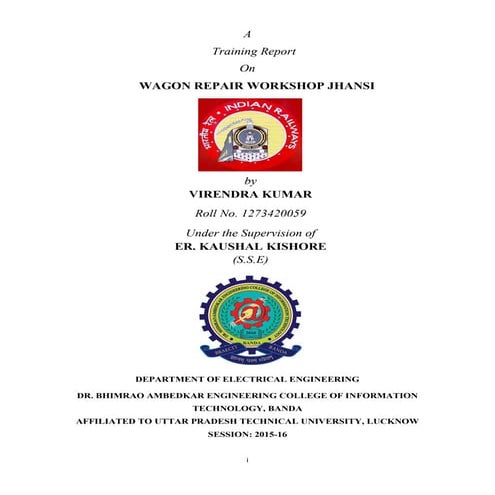 Project Report on railway workshop Jhansi