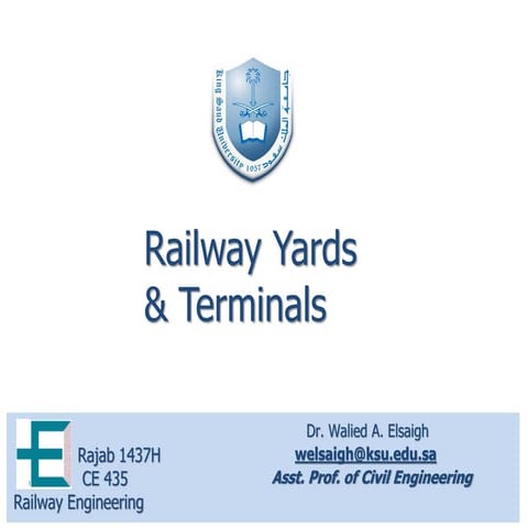 12 Railway Yards and Terminals (Railway Engineering Lectures هندسة السكك الحد...