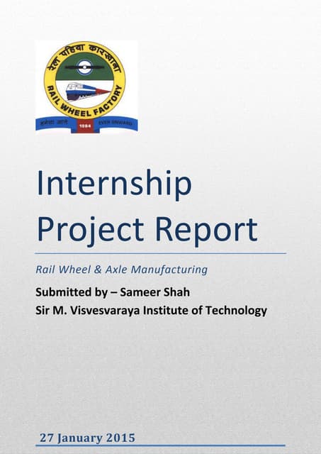 Indian Railways - Rail Wheel Factory Report