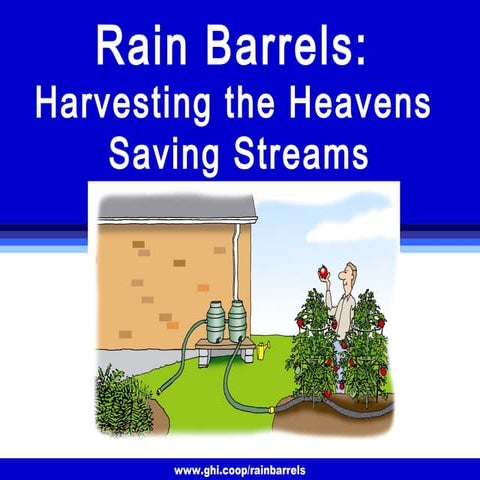 Rain Barrels:  Harvesting the Heavens Saving Streams