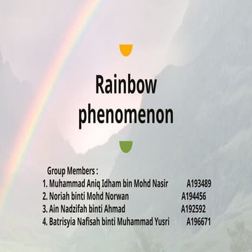 Rainbow phenomenon Rainbow phenomenon Rainbow phenomenon Rainbow phenomenon