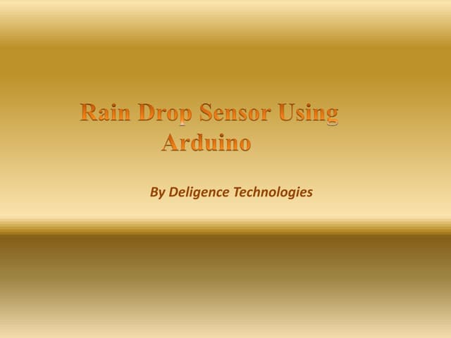Rain Drop Sensor using Arduino!