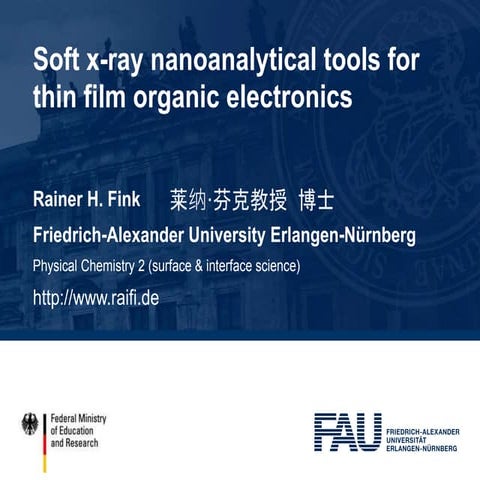 Soft x-ray nanoanalytical tools for thin film organic electronics