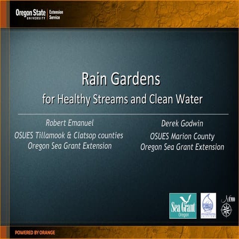 Rain Gardens, an introduction for Oregonians