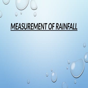 Methods of measuring rainfall | PDF