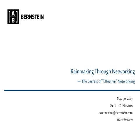 Rainmaking through networking   05-30-2017