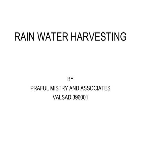 Rain water   harvesting