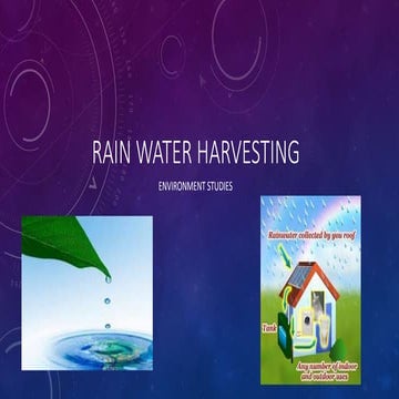 Rain water harvesting