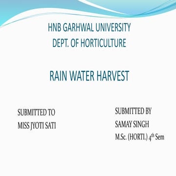 Rain water harvesting PPT