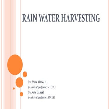 Rain water harvesting