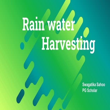 Rainwater harvesting