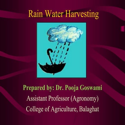 Rain water harvesting
