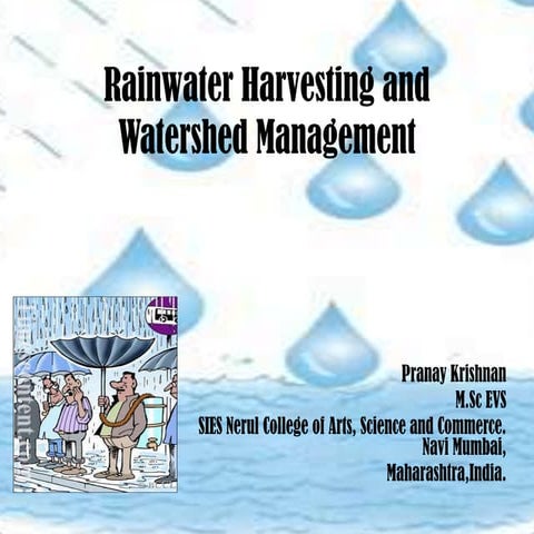 Rainwater harvesting and watershed management