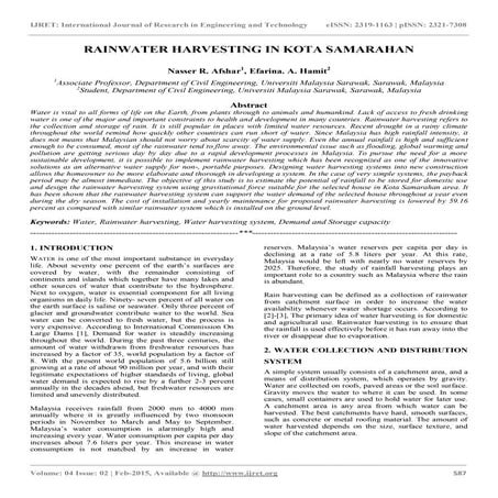 Rainwater harvesting in kota samarahan