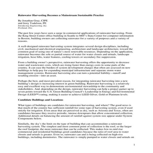 Rainwater Harvesting in Portland, Oregon  