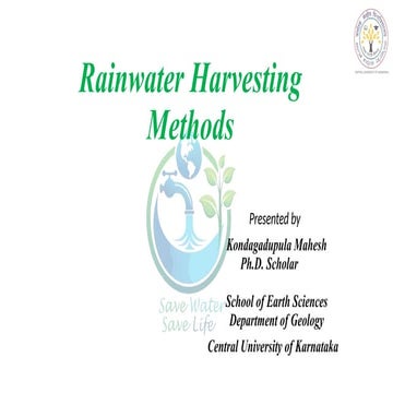 Rainwater Harvesting Methods and Techniques for Sustainable Water Management”