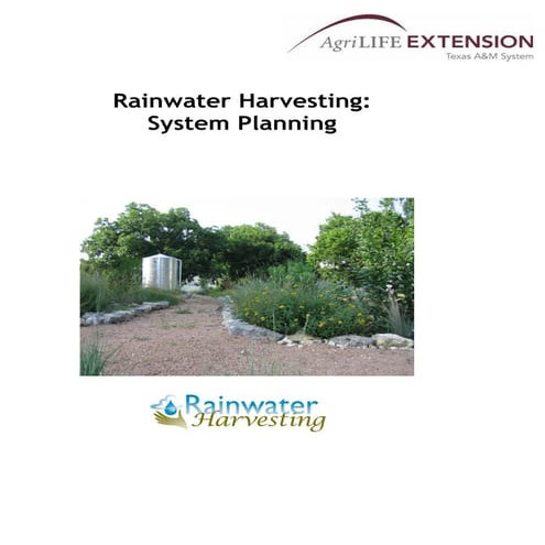 Rainwater Harvesting System Planning - Texas A&M University | PDF