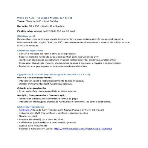 Raio de Sol - Jose Galvao - Análise do Tema - Plano de aula.pdf