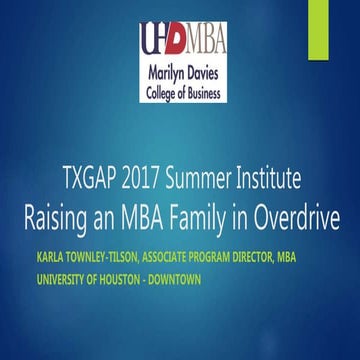 Raising an MBA family in Overdrive: Partnership between Admissions, Administr...