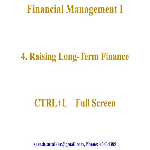 Raising long term finance theory