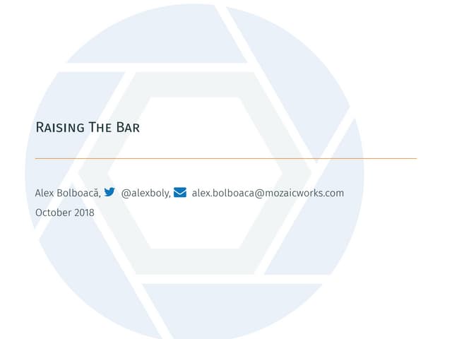 Raising the Bar