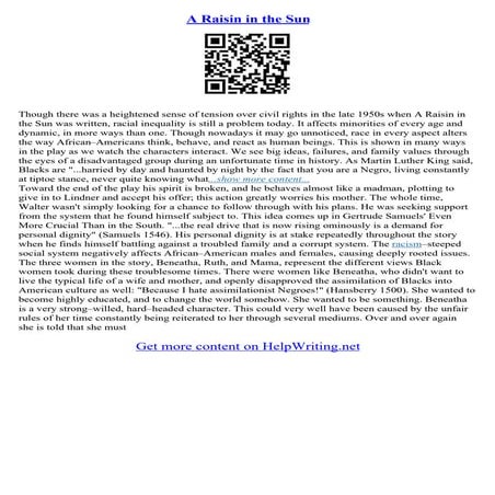 A Raisin in the Sun Summary | PPTX