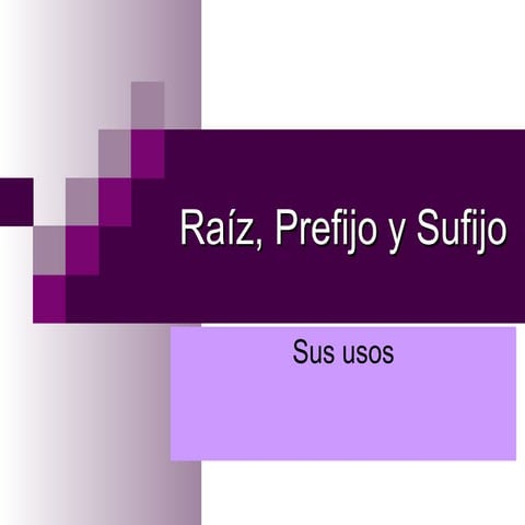 Raiz, prefijo y sufijo
