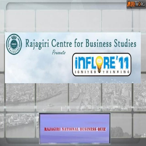 Rajagiri National Business Quiz 2011 Prelims