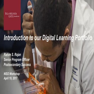 Rajan Gates Foundation Digital Learning Portfolio
