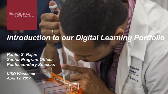 Rajan Gates Foundation Digital Learning Portfolio