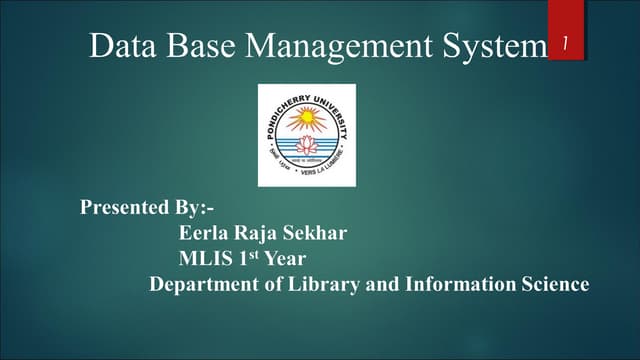 DBMS topic in PU