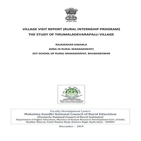 Village Case Study : PRA tools 