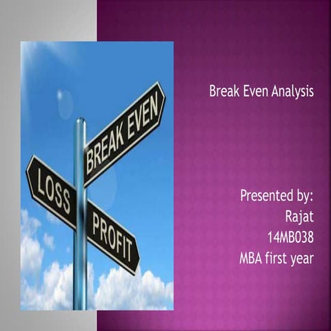 Break Even Analysis