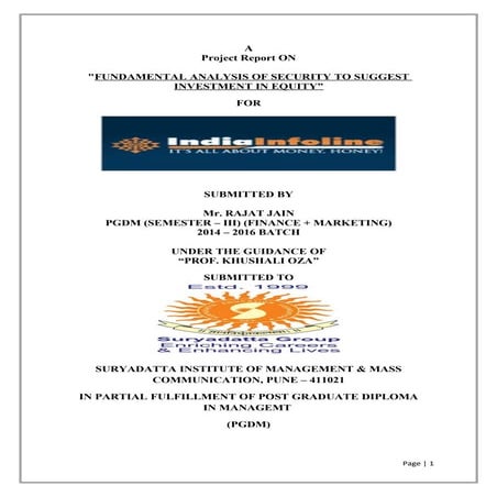 Fundamental Analysis of securities